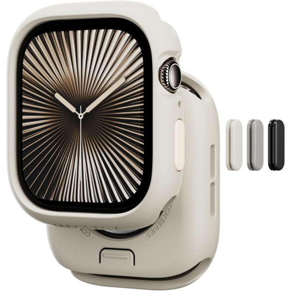 MAGEASY Apple Watch 10 46mm Bumper Klf-Starlight White 