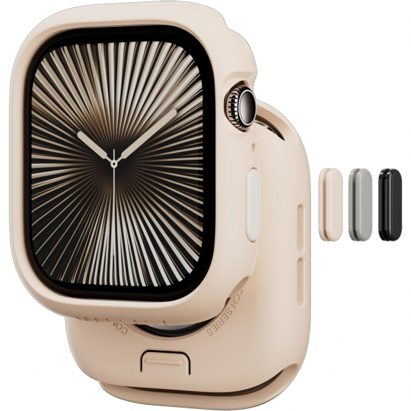 MAGEASY Apple Watch 10 46mm Bumper Klf-Shell Pink