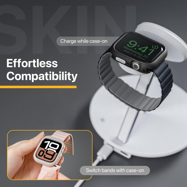 MAGEASY Apple Watch 10 46mm Bumper Klf-Concrete Gray