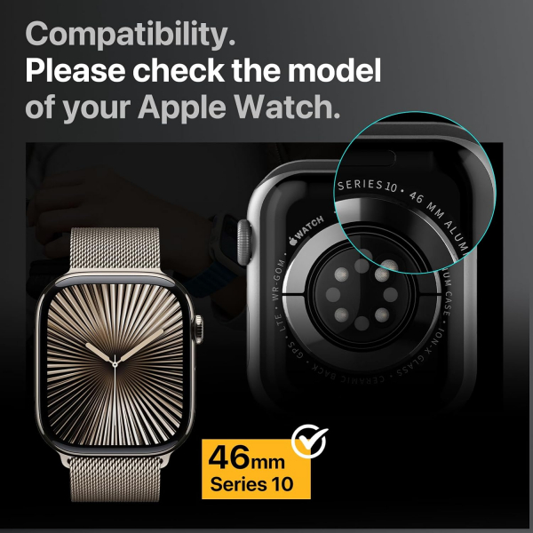 MAGEASY Apple Watch 10 46mm Bumper Klf-Concrete Gray