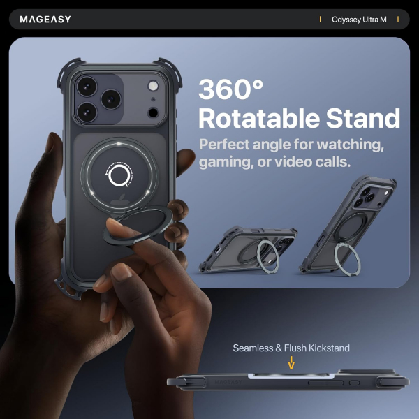 MAGEASY iPhone 17 Pro Max Odyssey Ultra M Klf-Midnight Black