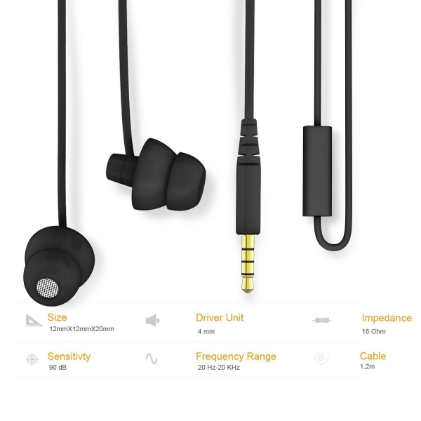 MAXROCK Süper Soft Silikon Kulak İçi Kulaklık-Black