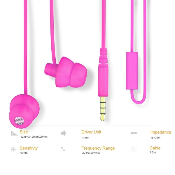 MAXROCK Süper Soft Silikon Kulak İçi Kulaklık-Pink