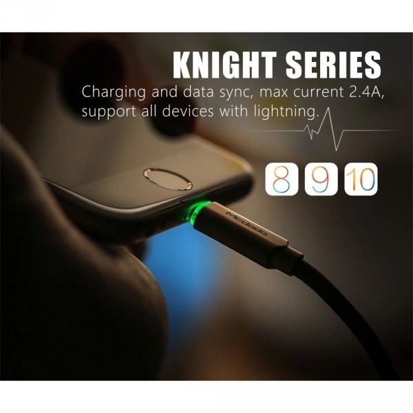 MCDODO Smart LED Lightning USB Kablo- 6FT Gold