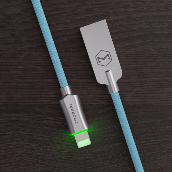 MCDODO Smart LED Lightning USB Kablo-4FT Sky Blue