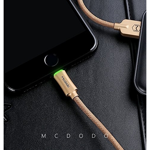 MCDODO Smart LED Lightning USB Kablo-4FT Gold