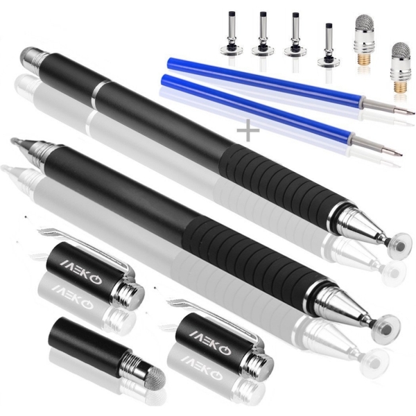 MEKO Precision Serisi Disc Stylus Kalem (2 Adet)-Black-Black