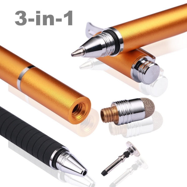 MEKO Precision Serisi Disc Stylus Kalem (2 Adet)-Black-Gold