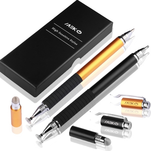 MEKO Precision Serisi Disc Stylus Kalem (2 Adet)-Black-Gold