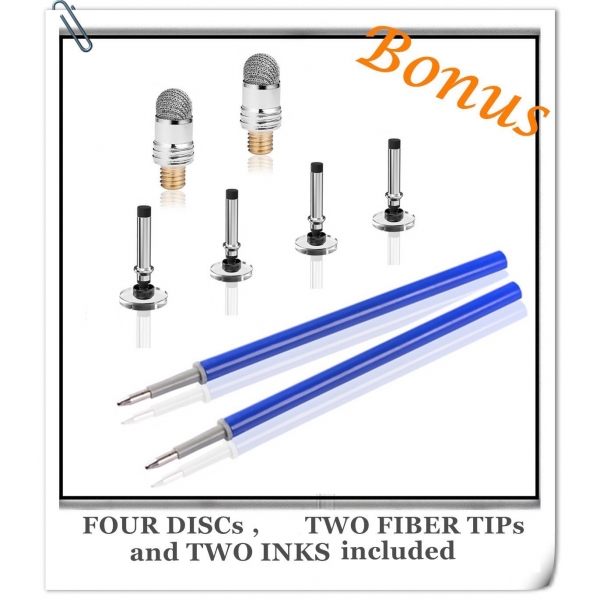 MEKO Precision Serisi Disc Stylus Kalem (2 Adet)-Black-Silver