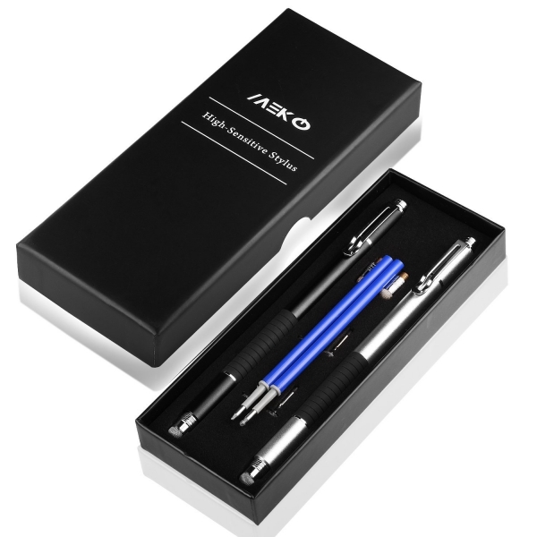 MEKO Precision Serisi Disc Stylus Kalem (2 Adet)-Black-Silver