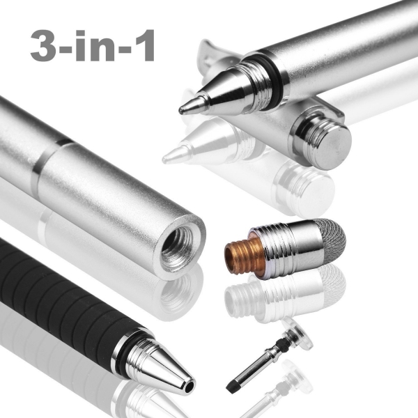 MEKO Precision Serisi Disc Stylus Kalem (2 Adet)-Black-Silver