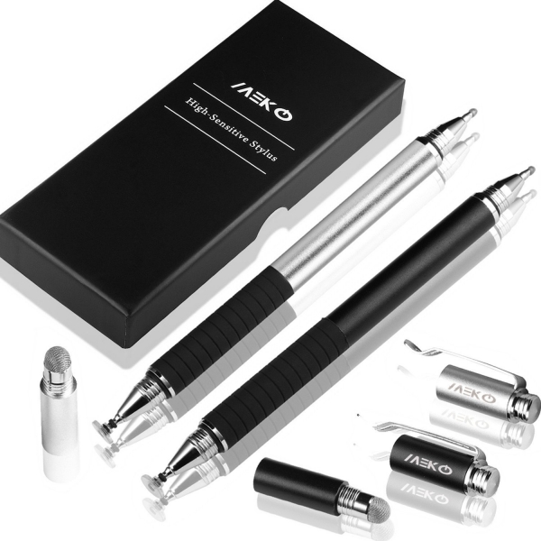 MEKO Precision Serisi Disc Stylus Kalem (2 Adet)-Black-Silver
