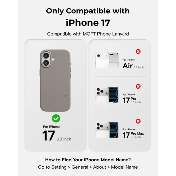 MOFT Apple iPhone 17 Movas Klf-Taupe