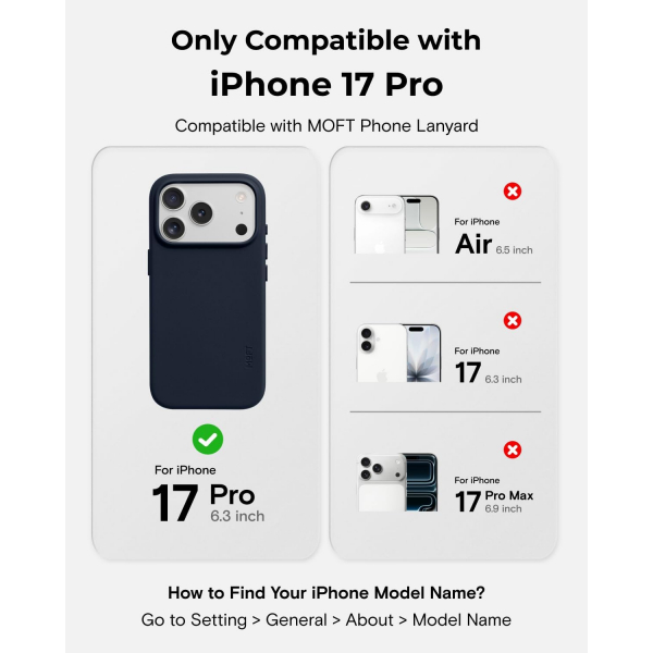 MOFT Apple iPhone 17 Pro Movas Klf-Navy Blue