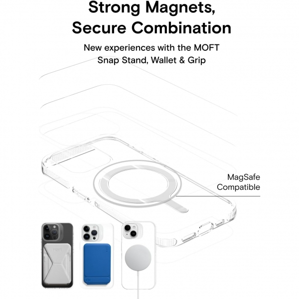 MOFT Snap Manyetik iPhone 15 effaf Klf -Clear