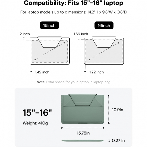 MOFT Ultra Slim Laptop antas (15/16 in)-Misty Cove