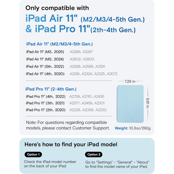 MOFT iPad Air 7.Nesil Dynamic Folio Klf (11 in)-Misty Cove