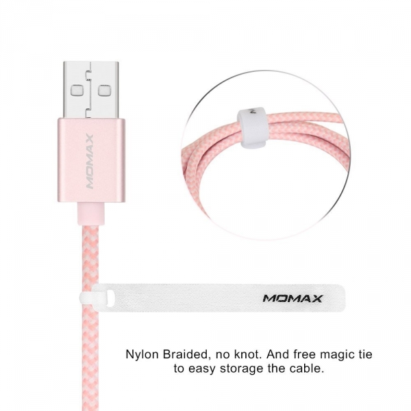 MOMAX USB arj Kablosu (1M)-Pink