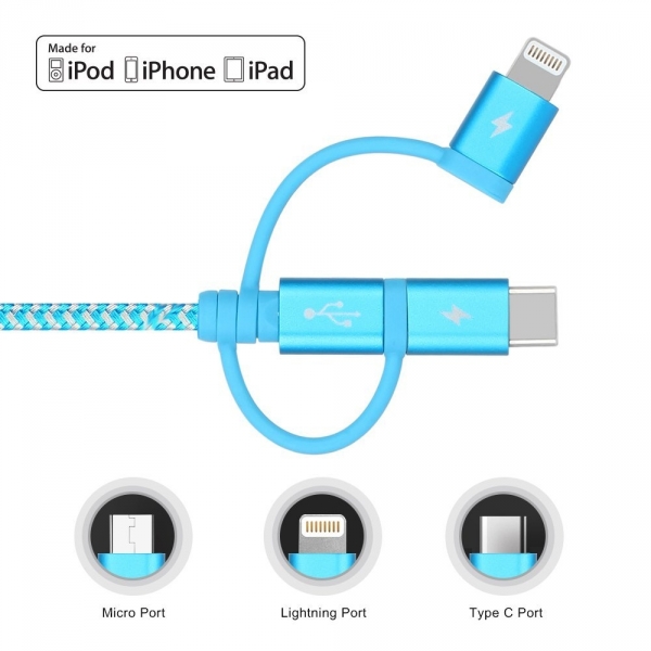 MOMAX USB arj Kablosu (1M)-Blue