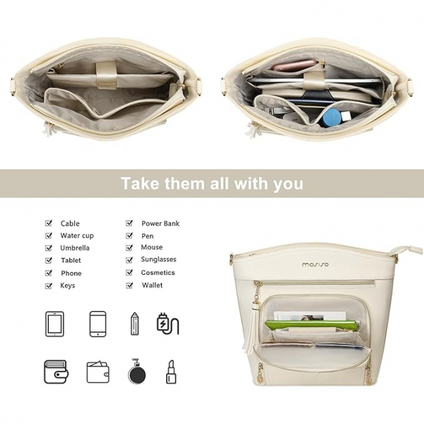 MOSISO Kadnlar in apraz anta-Ivory White