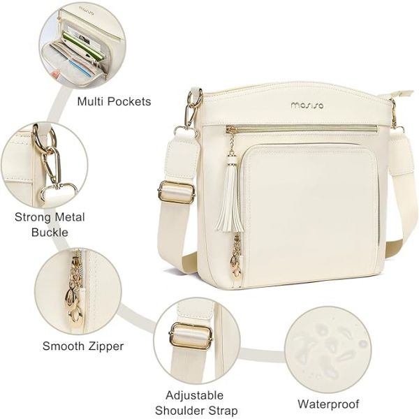 MOSISO Kadnlar in apraz anta-Ivory White