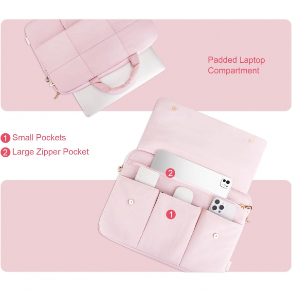 MOSISO Laptop Omuz antas (15-16 in)-Pink 