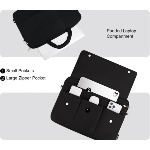 MOSISO Laptop Omuz antas (15-16 in)-Black 