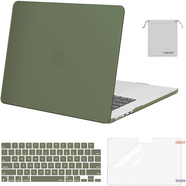 MOSISO MacBook Air Koruyucu Klf (15 in)(2023)-Army Green