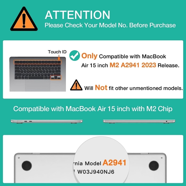 MOSISO MacBook Air Koruyucu Klf (15 in)(2023)-Black