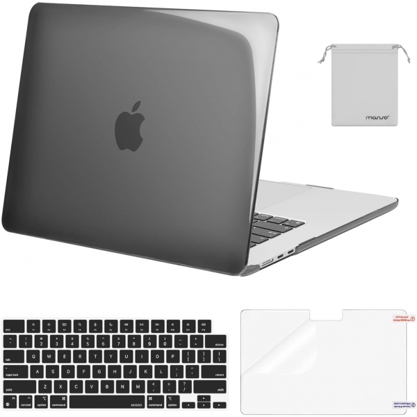 MOSISO MacBook Air Koruyucu Klf (15 in)(2023)-Smoke Black