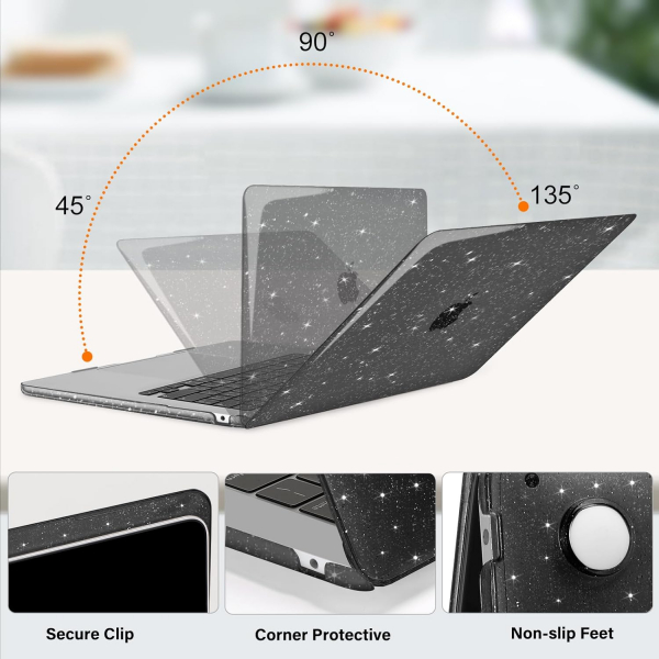 MOSISO MacBook Air M4/M3/M2 Uyumlu Klf (15 in)-Black