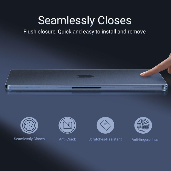 MOSISO MacBook Neo Parmak �zi B�rakmayan Laptop K�l�f�-Indigo Clear