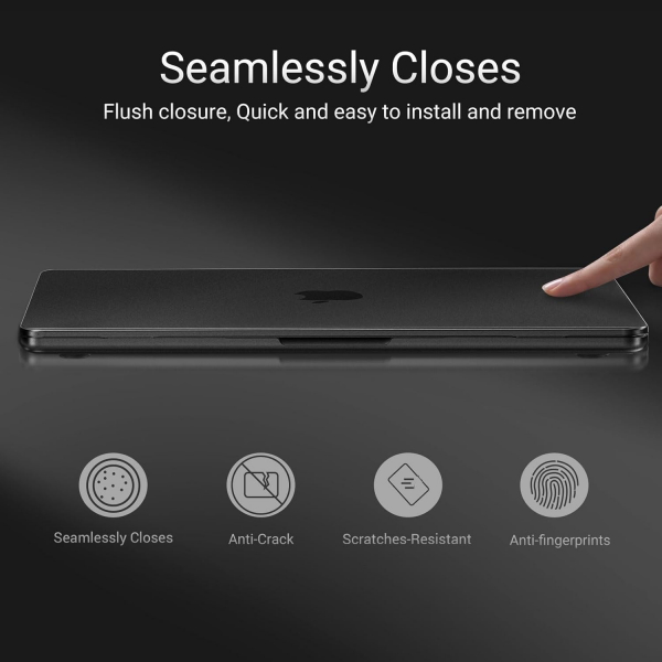 MOSISO MacBook Neo Parmak �zi B�rakmayan Laptop K�l�f�-Black Clear