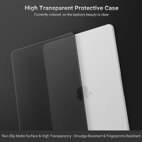 MOSISO MacBook Neo Parmak �zi B�rakmayan Laptop K�l�f�-Black Clear
