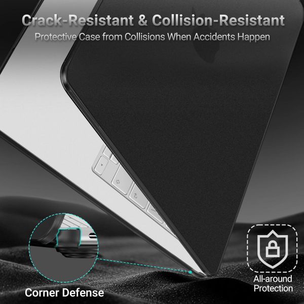 MOSISO MacBook Neo Parmak �zi B�rakmayan Laptop K�l�f�-Black Clear