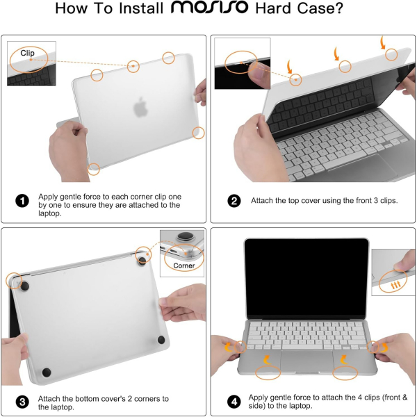 MOSISO MacBook Neo Parmak �zi B�rakmayan Laptop K�l�f�-Black Clear