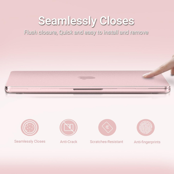 MOSISO MacBook Neo Parmak �zi B�rakmayan Laptop K�l�f�-Blush Clear