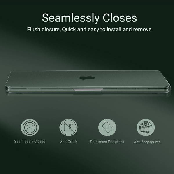 MOSISO MacBook Neo Parmak �zi B�rakmayan Laptop K�l�f�-Emerald Green