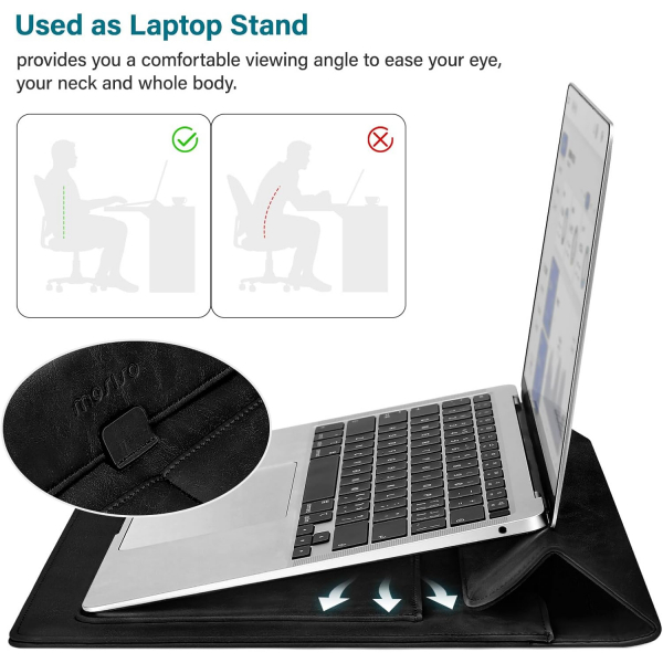 MOSISO MacBook Air/Pro Laptop antas (13 in)-Black 