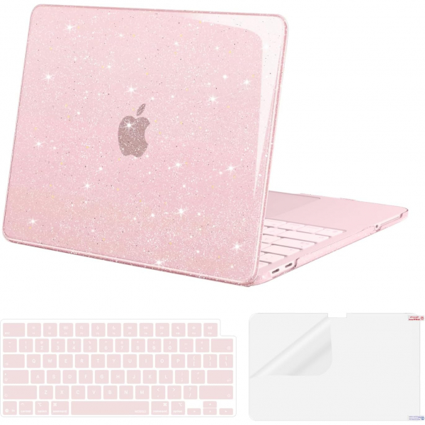 MOSISO Simli MacBook Neo Laptop K�l�f Seti-Blush