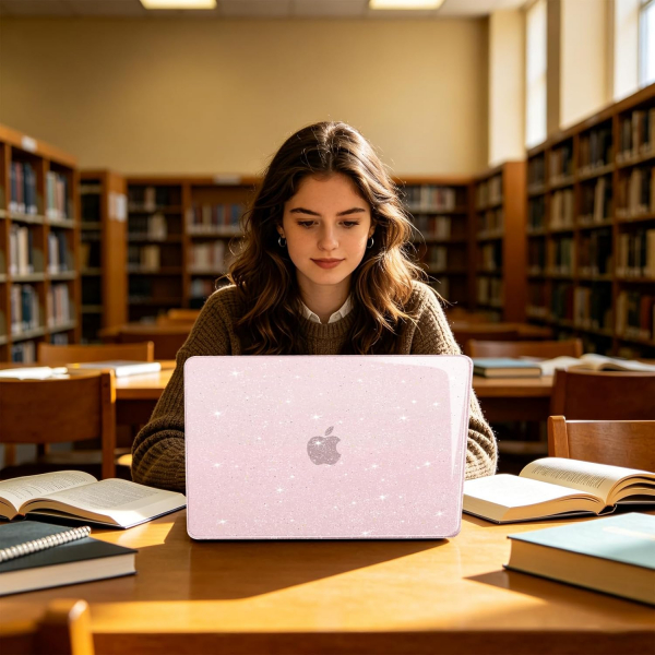 MOSISO Simli MacBook Neo Laptop K�l�f Seti-Blush