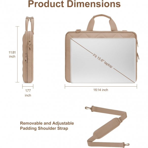 MOSISO Fluffy Laptop antas (15-15.6 in)-Taupe Brown