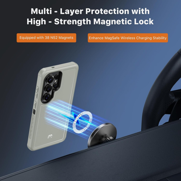 MYBAT Samsung Galaxy S26 Ultra Maverick Klipsli K�l�f-Natural Titanium