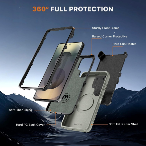 MYBAT Samsung Galaxy S26 Ultra Maverick Klipsli K�l�f-Natural Titanium