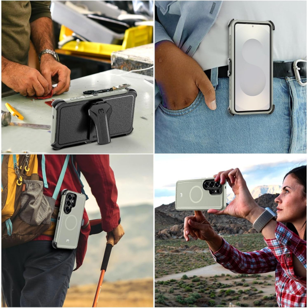 MYBAT Samsung Galaxy S26 Ultra Maverick Klipsli K�l�f-Natural Titanium