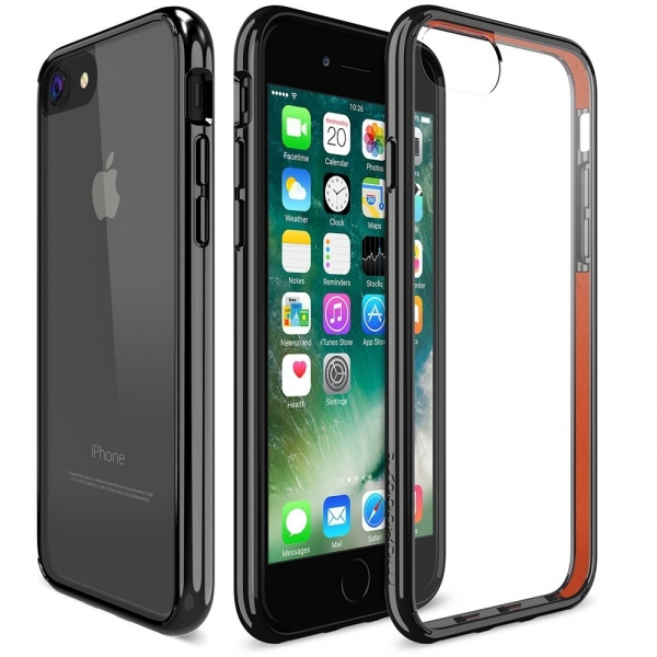 Maxboost Apple iPhone 7 HyperPro Serisi Klf-Jet Black - Clear