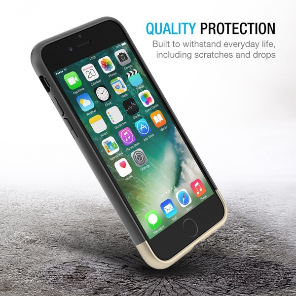 Maxboost Apple iPhone 7 Vibrance Serisi K�l�f-Black-Champagne Gold