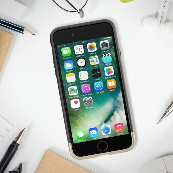 Maxboost Apple iPhone 7 Vibrance Serisi K�l�f-Black-Champagne Gold