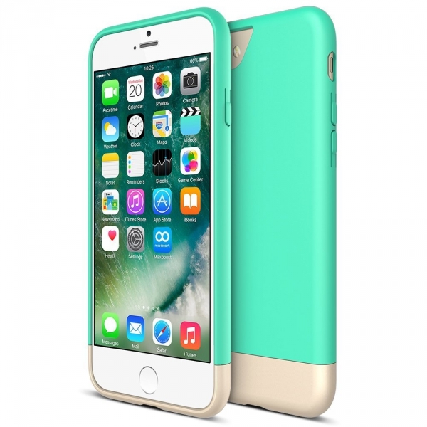Maxboost Apple iPhone 7 Vibrance Serisi Klf-Turquoise-Champagne Gold
